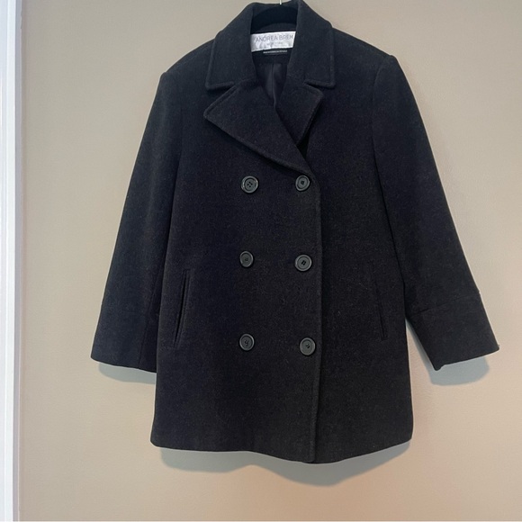 Andrea Brem, Medium, Black Toned Wool Blend Coat, UGC - Picture 5 of 5